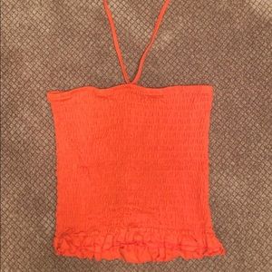 Bright Orange Halter Crop Top!